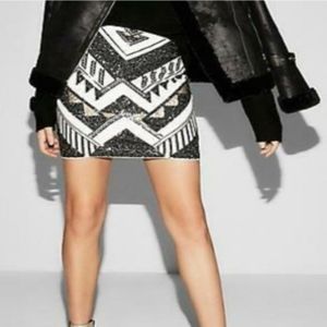 Express sequin mini skirt